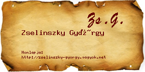Zselinszky György névjegykártya